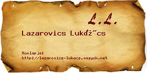 Lazarovics Lukács névjegykártya